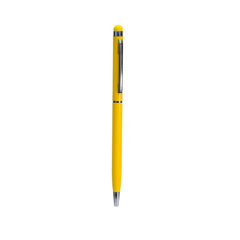 Metal Slim Pen - Yellow Color With Sliver Plated Clip & Tip